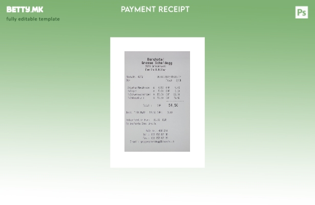 Шаблон за потврда за плаќање во хотел во модерен стил